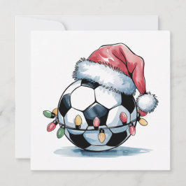 kerstVoetbal Santa Hat Wenskaarten Feestdagenkaart