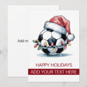 kerstVoetbal Santa Hat Wenskaarten Feestdagenkaart (Voorkant / Achterkant)