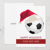 kerstVoetbal Santa Hat Wenskaarten Feestdagenkaart (Voorkant / Achterkant)