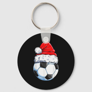 Kerstvoetbal Santa-hoed Grappig Srts Kerstmis Bo Sleutelhanger