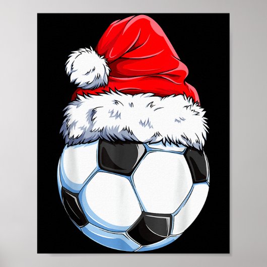 Kerstvoetbal Santa-hoed Grappige Srts Kerstmis Bo Poster (Voorkant)
