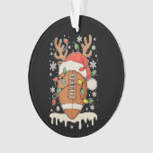 Kerstvoetbal Santa-hoed Rendier Kerstlichten Ornament (voorkant)