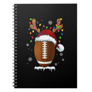 Kerstvoetbal Santa Lichten Grappig Jongens Mij Notitieboek