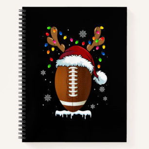 Kerstvoetbal Santa Lichtjes Grappige Jongens Mij Notitieboek