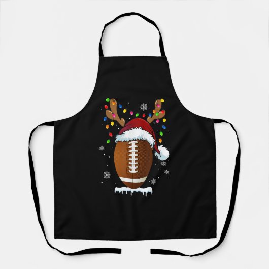 Kerstvoetbal Santa-verlichte grappige jongens mij Schort (Voorkant)