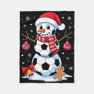 Kerstvoetbal Sneeuwman Kerstman Hoed Kerst Pyjama Fleece Deken