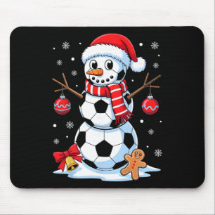 Kerstvoetbal Sneeuwman Kerstman Hoed Kerst Pyjama' Muismat