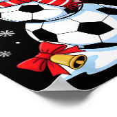 Kerstvoetbal Sneeuwman Kerstman Hoed Kerst Pyjama' Poster (Hoek)