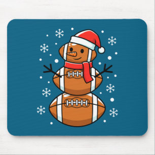 Kerstvoetbal Sneeuwman Kerstman Muts Grappig Kerst Muismat
