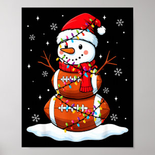 Kerstvoetbal Sneeuwman Kinderen Voetbal Kerstmis Poster