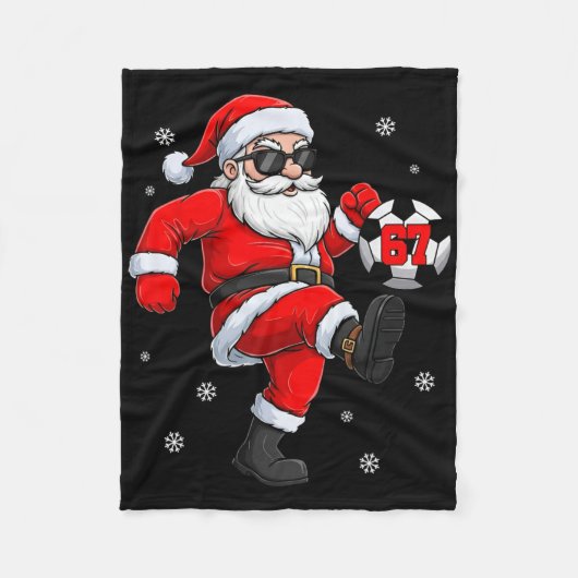 Kerstvoetbal Spelers M Fleece Deken (Voorkant)