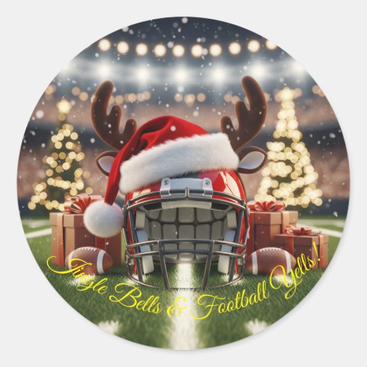 Kerstvoetbal - Sportieve Feeststemming Ronde Sticker (Voorkant)
