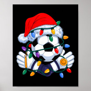 Kerstvoetbal Xmas Kerstman Sporthoed Heren Dames Poster