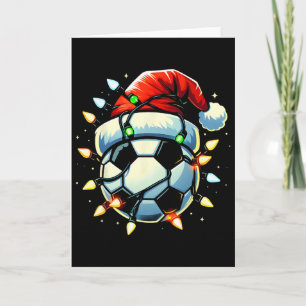 Kerstvoetbal Xmas Kerstman Voetbalfan Mannen Jonge Kaart
