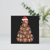 Kerstvoetbalboom Kerstman Hoed Sportteam Kerstmis Feestdagenkaart (Staand voorkant)