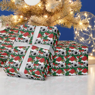 kerstVoetballen DIY-naam Cadeaupapier