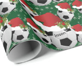 kerstVoetballen | Personaliseren Cadeaupapier (Rol Hoek)