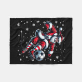 Kerstvoetballer Srt Lover Santa Hat Xmas P Fleece Deken (Voorkant (Horizontaal))