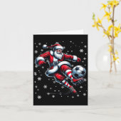 Kerstvoetballer Srt Lover Santa Hat Xmas P Kaart (Gele Bloem)