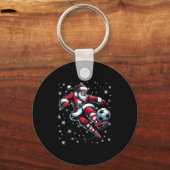 Kerstvoetballer Srt Lover Santa Hat Xmas P Sleutelhanger (Voorkant)