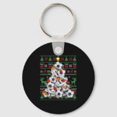 Kerstvoetballer Srt Lover Santa Hat Xmas P Sleutelhanger (Voorkant)