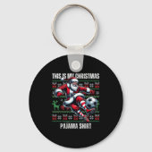 Kerstvoetballer Srt Lover Santa Hat Xmas P Sleutelhanger (Voorkant)