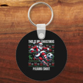 Kerstvoetballer Srt Lover Santa Hat Xmas P Sleutelhanger (Voorkant)