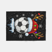 Kerstvoetbalrendier fleece deken (Voorkant (Horizontaal))