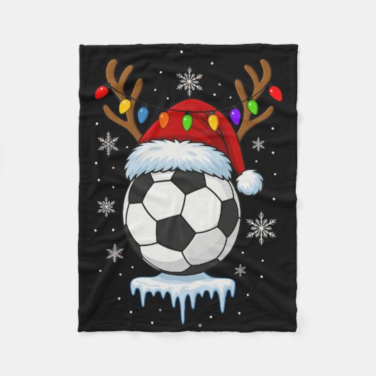 Kerstvoetbalrendier fleece deken (Voorkant)