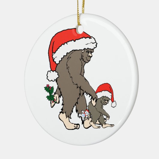 Kerstvoetfamilie Keramisch Ornament (Links)