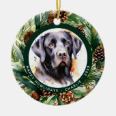 Kerstvoetmasker Santa Dog 2020 Quarantine Keramisch Ornament (Voorkant)