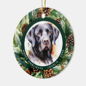 Kerstvoetmasker Santa Dog 2020 Quarantine Keramisch Ornament (Links)
