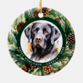 Kerstvoetmasker Santa Dog 2020 Quarantine Keramisch Ornament (Achterkant)
