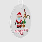 Kerstvoetmasker - Santa Reindeer 2020 - Aangepast Ornament (voorkant)