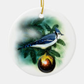 kerstvogel  blauw jay Tree Ornament (Voorkant)
