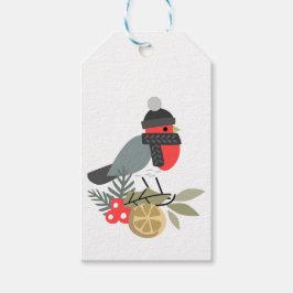 kerstvogel cadeaulabel