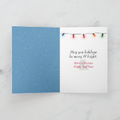 Kerstvogel en maan met sneeuwvlokken kaart (Binnen)