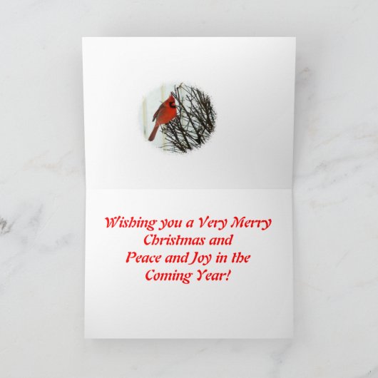 kerstvogel feestdagen kaart (Binnen)