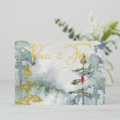 kerstvogel folie uitnodiging (Staand Voorkant)