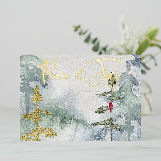 kerstvogel folie uitnodiging (Staand Voorkant)