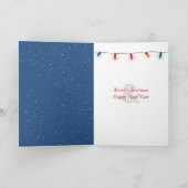 kerstvogel in Snowflakes op blauw Kaart (Binnen)