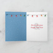 kerstvogel in Snowflakes op blauw Kaart (Binnen)