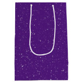 kerstvogel in Snowflakes op Paars Medium Cadeauzakje (Achterkant)