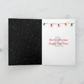 kerstvogel in Snowflakes op zwarte tonijn Kaart (Binnen)