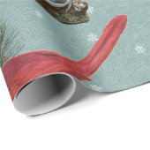 kerstvogel kardinaal Nuthatch Chickadee Snow Cadeaupapier (Rol Hoek)