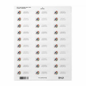 Kerstvogel met een Rode Borst Etiket (Full Sheet)