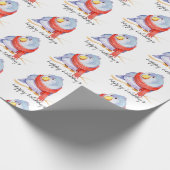 kerstvogel met Scarf Cadeaupapier (Hoek)