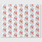 Kerstvogel met sjaal cadeaupapier (Vlak)