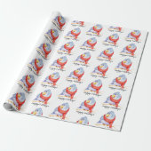 Kerstvogel met sjaal cadeaupapier (Uitgerold)