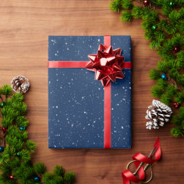 Kerstvogel met sjaal in sneeuwvlokken cadeaupapier